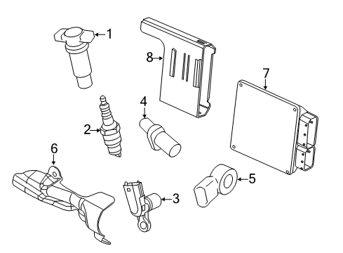 2011 Saab 9-5 Ignition System Spark Plug Diagram for 55564748