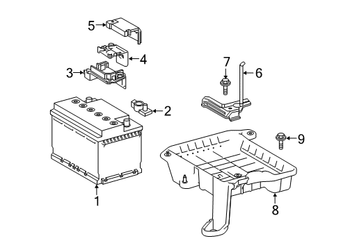 2022 Toyota Corolla Battery Battery Tray Diagram for 74404-12600