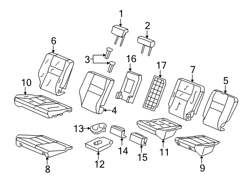 2008 Honda CR-V Rear Seat Components Pad Assy., L. RR. Seat Cushion Diagram for 82537-SXS-A01