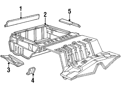 1991 Ford LTD Crown Victoria Rear Body, Rear Upper Body, Rear Floor & Rails Reinforcement Diagram for D9AZ54113B48A