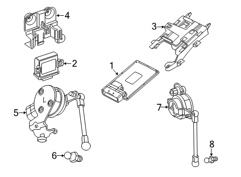 2019 Cadillac CTS Ride Control Mount Bracket Diagram for 20897359