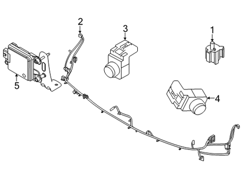 2021 Hyundai Sonata Controls - Instruments & Gauges Ultrasonic Sensor Assembly-P.A.S Diagram for 99310-L1500-XB2