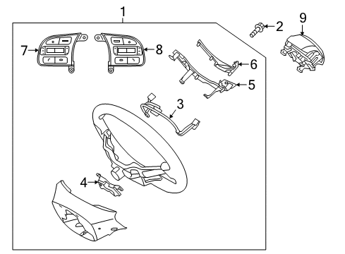 2021 Kia Niro Steering Column & Wheel, Steering Gear & Linkage Switch Assembly-STRG Rem Diagram for 96710Q4100