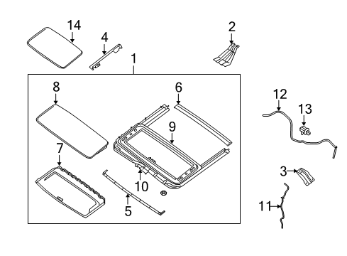 2007 Nissan Titan Sunroof Drain Assy-Rear Diagram for 91360-7S010