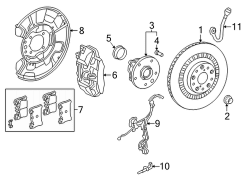 2021 Toyota Mirai Rear Brakes Caliper Seal Kit Diagram for 04479-62020