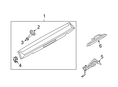 2008 Nissan Armada Rear Spoiler Air Spoiler Assembly - Rear Diagram for 96030-ZH10A