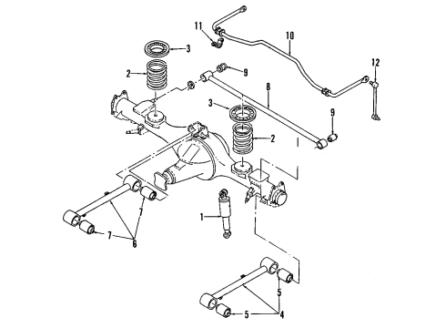 2002 Isuzu Trooper Rear Axle, Stabilizer Bar, Suspension Components Rod Lateral, Rear Suspension Diagram for 8-97326-536-0