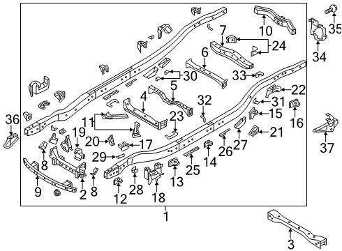 2020 Infiniti QX80 Frame & Components Bracket Assembly-Piping, LH Diagram for 50485-1LA0C