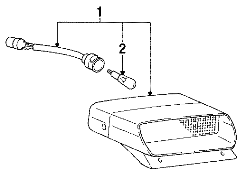 1993 Hyundai Excel Bulbs Lamp Assembly-High Mounted Stop Interior Diagram for 92750-24A00-AU