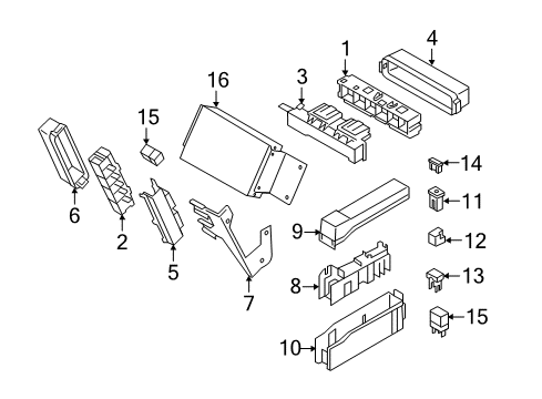 2012 Infiniti M35h Electrical Components Cover-FUSIBLE Link Holder Diagram for 24382-1MG1B