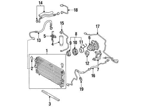 1996 Toyota Land Cruiser Air Conditioner PULLEY Assembly, Idle Diagram for 88440-26090