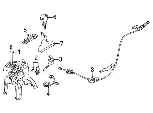 2018 Honda Accord Transmission Shift Lever Solenoid Set, Select Switch Diagram for 39550-TVA-A81