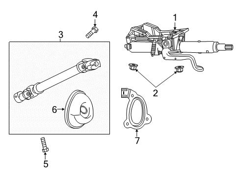 2014 Chevrolet SS Steering Column & Wheel, Steering Gear & Linkage Steering Column Diagram for 92293314