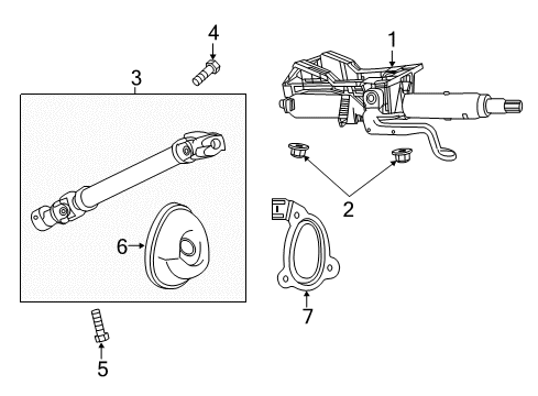 2016 Chevrolet SS Steering Column & Wheel, Steering Gear & Linkage Steering Column Diagram for 92508566