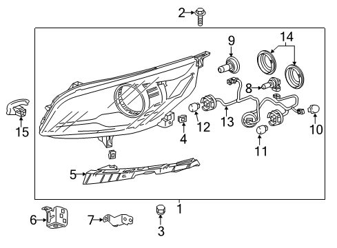 2013 Chevrolet Malibu Headlamps Rear Cover Diagram for 20838703