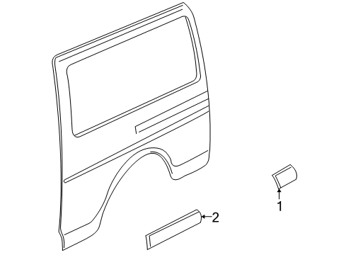 1996 GMC Savana 2500 Exterior Trim - Body Side Panel Molding Asm-Body Side Rear Diagram for 15960364