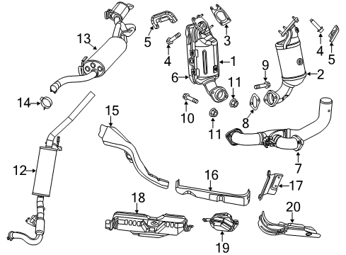 2014 Chrysler Town & Country Exhaust Components, Exhaust Manifold Clamp-Exhaust Diagram for 4578916AB