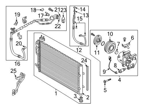 2017 Kia Soul A/C Condenser, Compressor & Lines Discharge Hose Diagram for 97762B2310