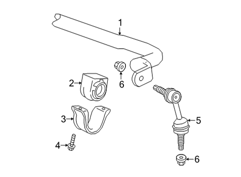 2021 Chevrolet Tahoe Stabilizer Bar & Components - Front Stabilizer Bar Bolt Diagram for 11602270