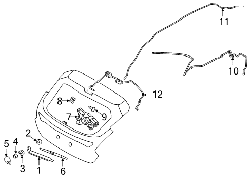 2017 Ford Focus Wiper & Washer Components Back Glass Grommet Diagram for 3M5Z-17C582-A