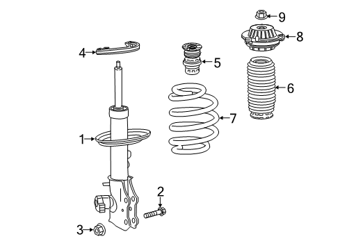 2022 Cadillac XT5 Struts & Components - Front Strut Diagram for 84968025