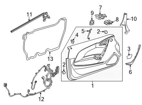 2017 Buick Cascada Door & Components Courtesy Lamp Diagram for 13319462