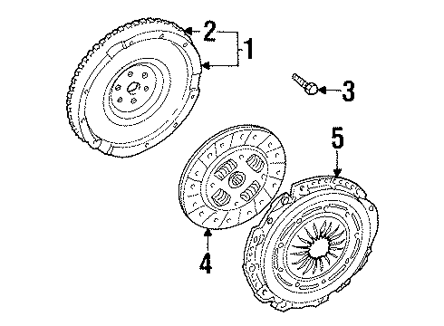 2001 Mercury Cougar Clutch & Flywheel Pressure Plate Diagram for YS8Z-7563-AA