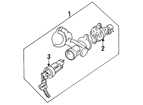 1985 Honda Civic Ignition Lock Lock Assembly, Steering Lock) Diagram for 35100-SB3-682
