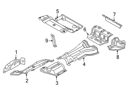 2021 BMW M440i Exhaust Manifold HOLDER, HEAT INSULATION SHIE Diagram for 51487428155
