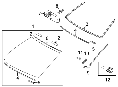 2014 Lexus IS250 Wiper & Washer Components Cover, Rain Sensor Diagram for 89943-53010