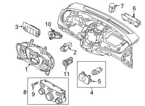 2010 Kia Forte Koup Cluster & Switches Cluster Assembly-Instrument Diagram for 940011M160