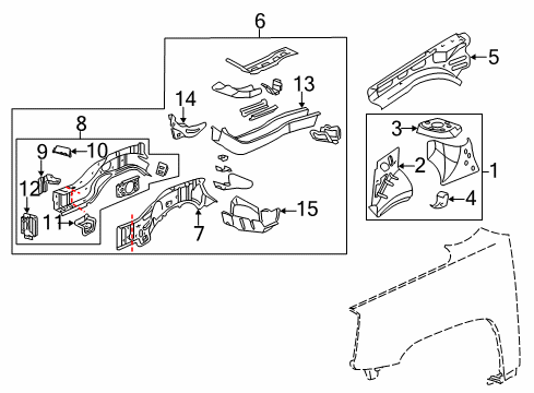 2015 GMC Terrain Structural Components & Rails Suspension Support Diagram for 20808557