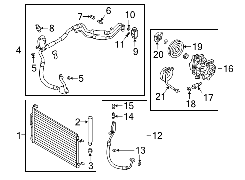 2019 Hyundai Veloster A/C Condenser, Compressor & Lines Seal Washer-Suction Diagram for 976A1-J3000