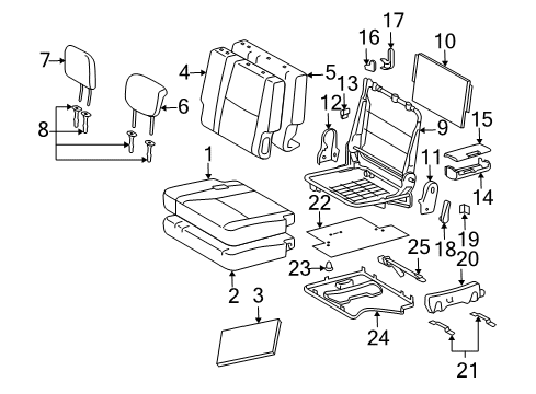 2009 Lexus GX470 Third Row Seats Lock Diagram for 72660-60161