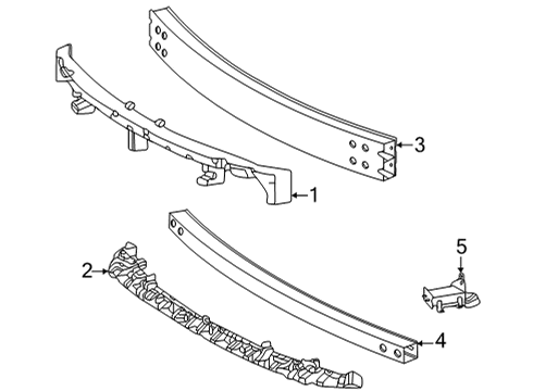2021 Toyota Sienna Bumper & Components - Front Reinforce Bar Diagram for 52029-08010
