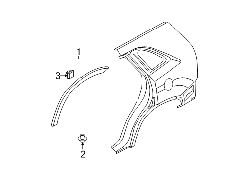 2011 Kia Sorento Exterior Trim - Quarter Panel GARNISH Assembly-Quarter Sid Diagram for 877421U200