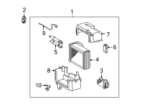 2003 Toyota Tundra Air Conditioner Unit Assy, Cooler Diagram for 88510-0C040