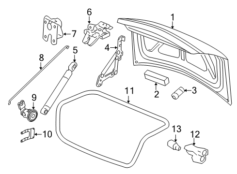 2015 Chevrolet Impala Limited Trunk Lid Strut Diagram for 25964299