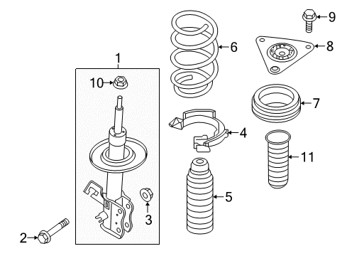 2015 Nissan Rogue Struts & Components - Front STRUT Kit Front RH Diagram for E4302-5HA1B