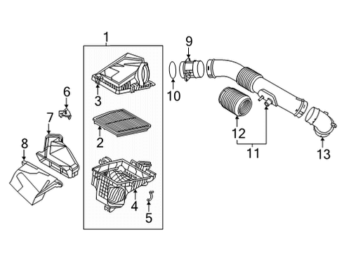 2022 Hyundai Santa Fe Air Intake Cleaner Assembly-Air Diagram for 28110-P4410