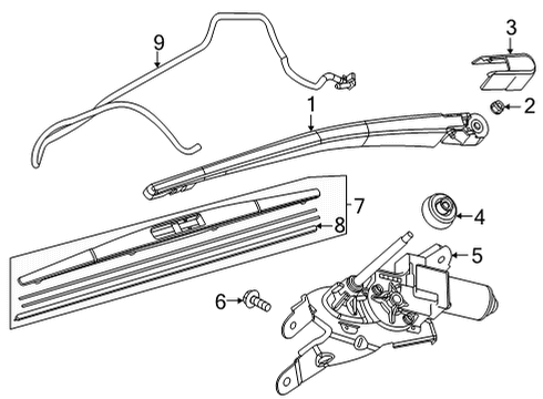 2020 Toyota Yaris Wiper & Washer Components Wiper Motor Diagram for 85130-WB001