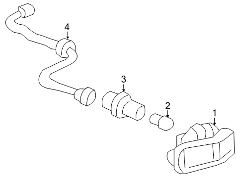 2003 Honda Civic Side Repeater Lamps Lamp Unit Diagram for 34301-S5H-T02