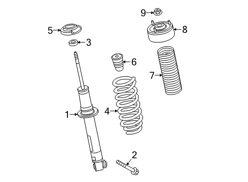 2017 Cadillac CT6 Struts & Components - Rear Strut Bolt Diagram for 11548854