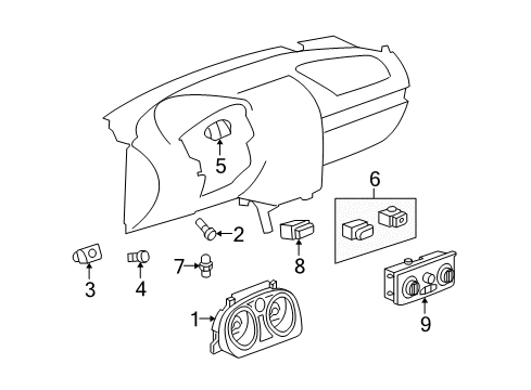 2008 Pontiac G5 Heated Seats Cluster Assembly Diagram for 15927547