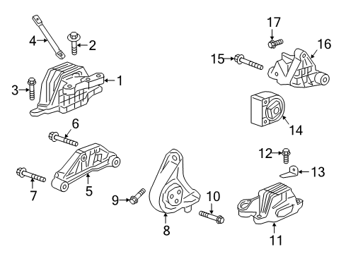 2018 Buick LaCrosse Engine & Trans Mounting Side Transmission Mount Diagram for 84338563