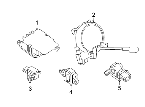 2015 Nissan Rogue Air Bag Components Sensor-Air Bag, Front Center Diagram for 98581-4BA5A