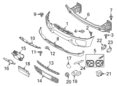 2010 BMW X6 Parking Aid Grille, Middle Top Diagram for 51117159597