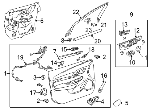 2015 Chevrolet SS Rear Door Window Switch Diagram for 92256973