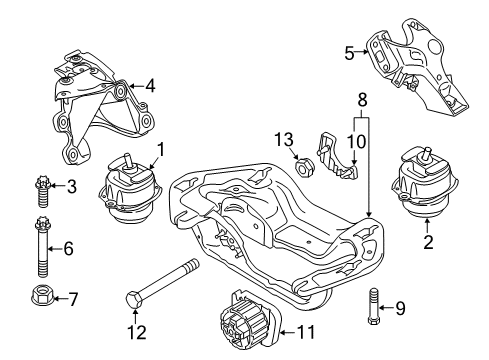 2013 BMW X5 Engine & Trans Mounting Engine Support Right Diagram for 22116797920