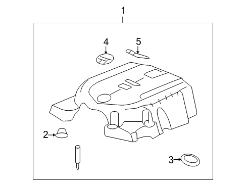 2007 Cadillac STS Engine Appearance Cover Engine Cover Diagram for 12582708